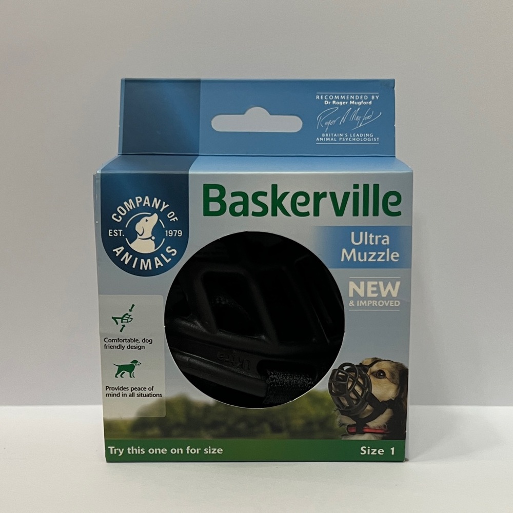 Baskerville Ultra Dog Adjustable Basket Muzzle In Black Size 1 New In Box